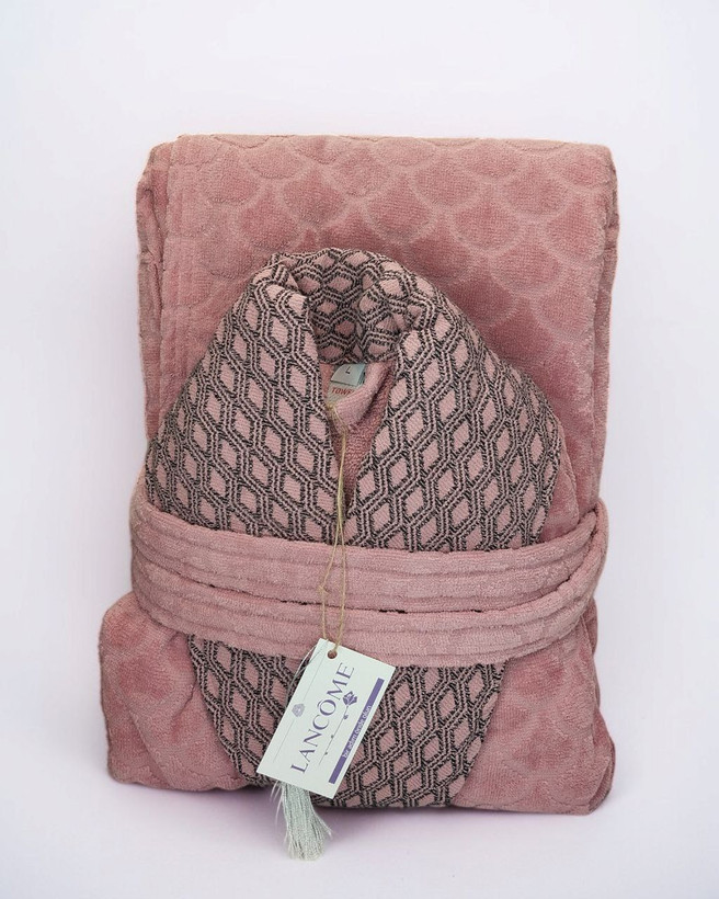 حوله تن پوش کلاهدار لنکوم طرح پولک 100درصد پنبه