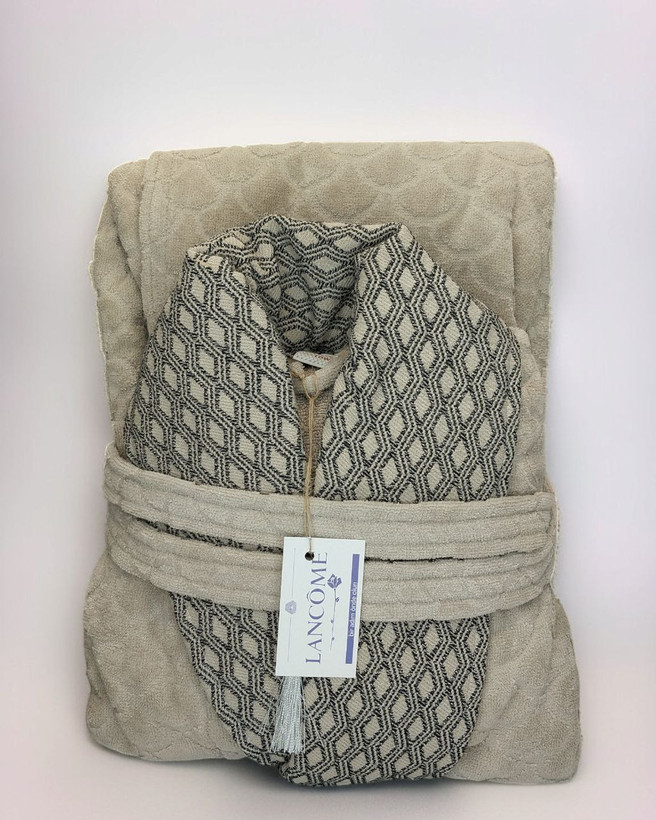 حوله تن پوش کلاهدار لنکوم طرح پولک 100درصد پنبه