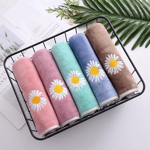 پک حوله دست و صورت میکروفایبر - نانو مدل بابونه سایز 70*35