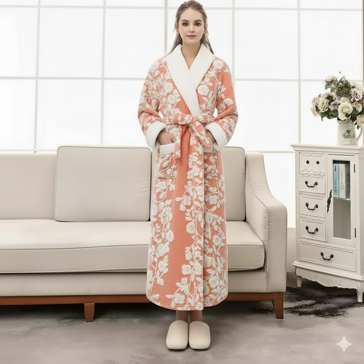 ست 3 تیکه حوله تن پوش، نیم حمام و دست و صورت میکروفایبر - نانو طرح گل برجسته سایز 120CM