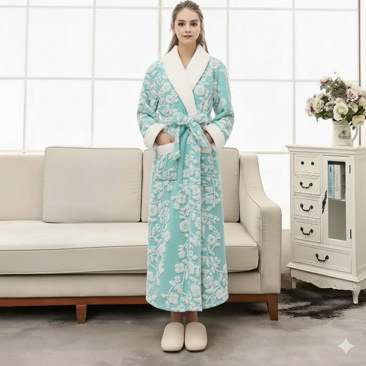 ست 3 تیکه حوله تن پوش، نیم حمام و دست و صورت میکروفایبر - نانو طرح گل برجسته سایز 120CM