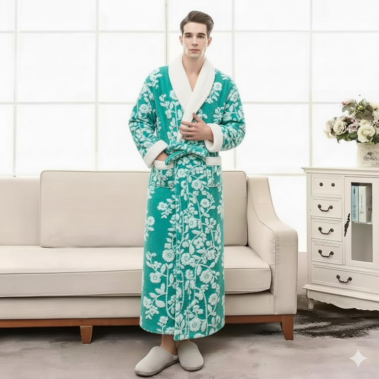 ست 3 تیکه حوله تن پوش، نیم حمام و دست و صورت میکروفایبر - نانو طرح گل برجسته سایز 135CM