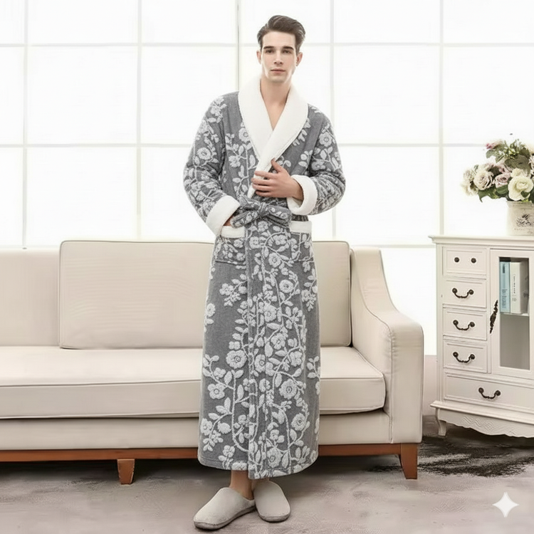 ست 3 تیکه حوله تن پوش، نیم حمام و دست و صورت میکروفایبر - نانو طرح گل برجسته سایز 135CM