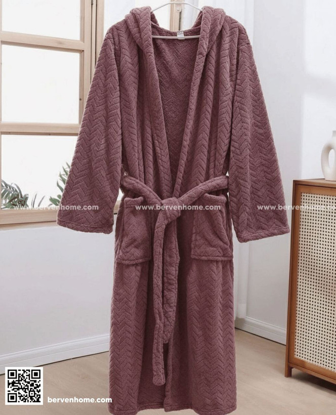 حوله تن پوش پالتویی میکروفایبر نانو مدل توییست برند سان هایی سایز 130CM کالباسی